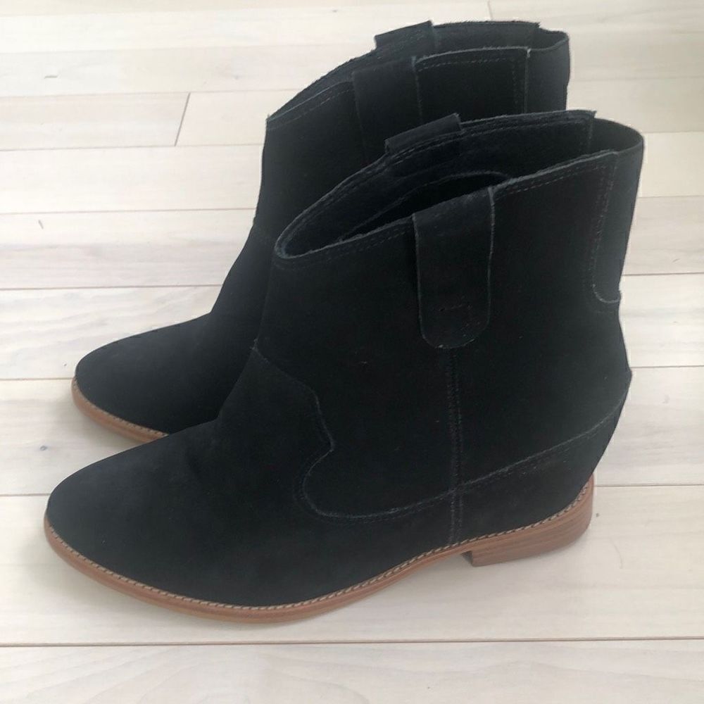 Carlos by Carlos Santana Black Rowen Ankle Boots Block Heels Black Size 8.5